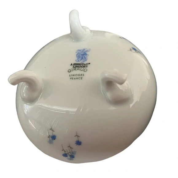 Vintage Giraud Limoges France footed dish with scalloped edges - Picture 3 of 4